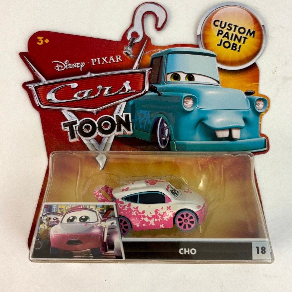 2010 Disney Pixar Cars Toon Cho #18 Tokyo Mater P7241 Pink Floral Sealed